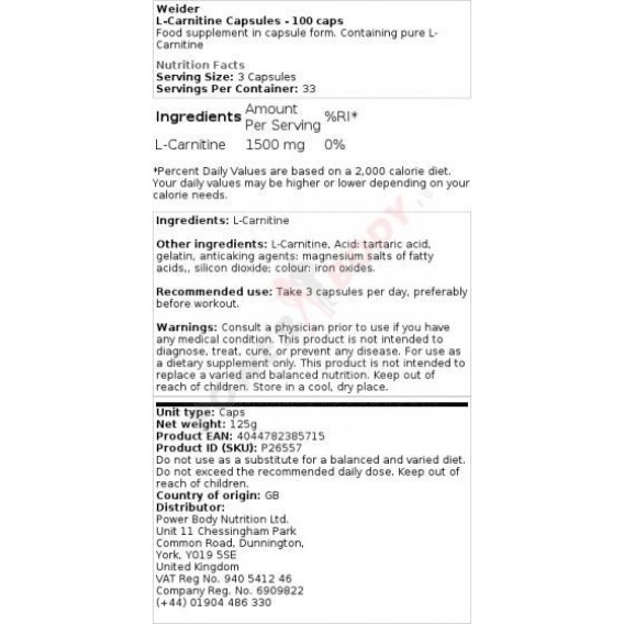 Weider L-Carnitine Weider